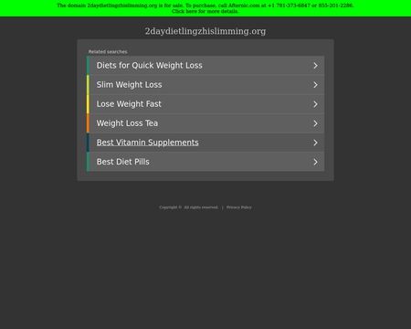 website thubmnail of 2daydietlingzhislimming.org