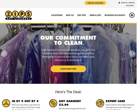 website thubmnail of ZIPS Dry Cleaners