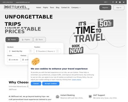 website thubmnail of 360travel.net