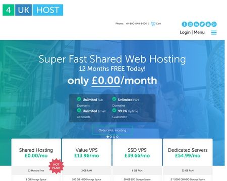 website thubmnail of 4 UK Host