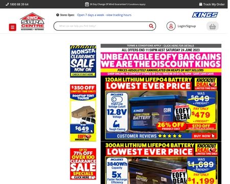 website thubmnail of 4wdsupacentre.com.au