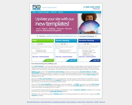 website thubmnail of 50Megs