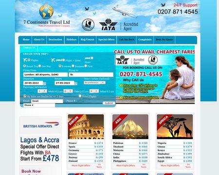 website thubmnail of 7ContinentsTravel Ltd