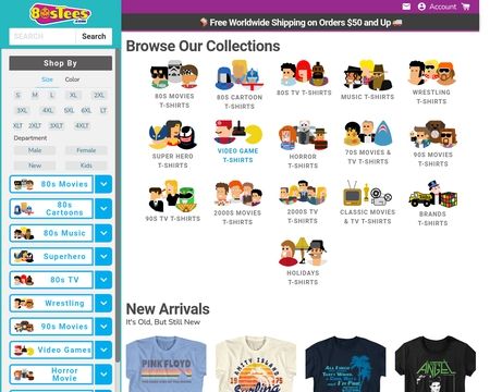 website thubmnail of 80sTees