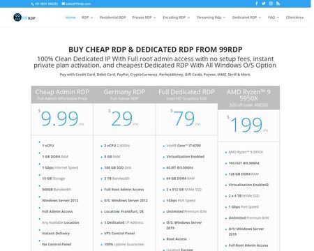 website thubmnail of 99RDP.com