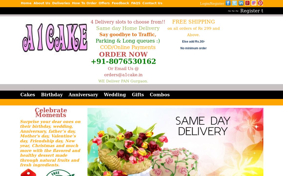 website thubmnail of A1 Cake