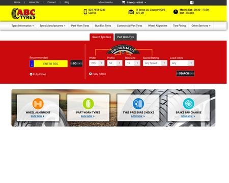 website thubmnail of Abctyrescoventry.co.uk