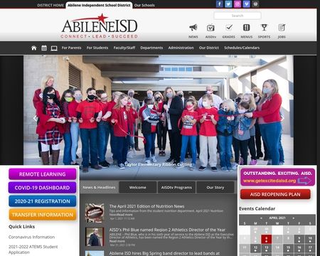 website thubmnail of Abilene Independent School District