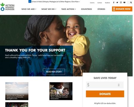 website thubmnail of Actionagainsthunger.org