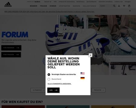 website thubmnail of Adidas.de