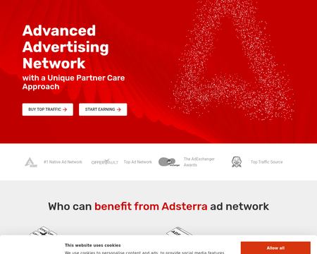website thubmnail of Adsterra Advertising Network