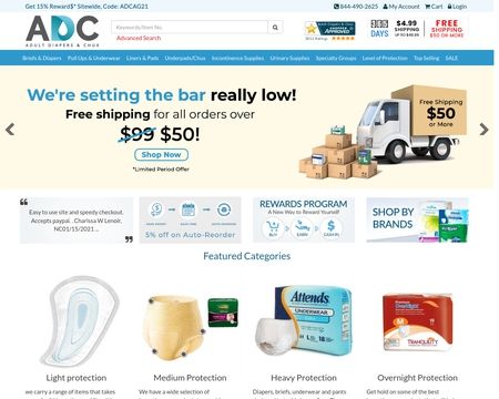 website thubmnail of Adult Diapers and Chux