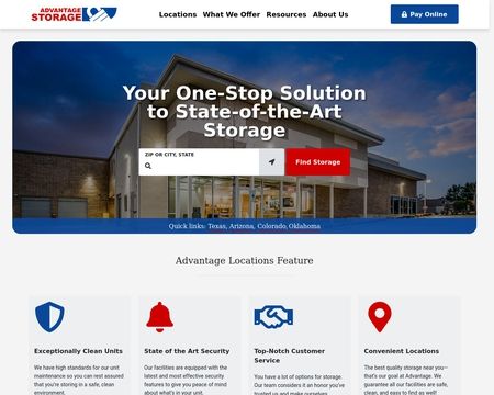 website thubmnail of Advantage Self Storage Property Management Provides Clean Storage Units