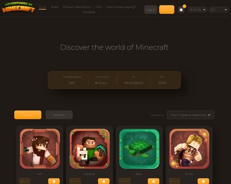 website thubmnail of Adventures in Minecraft