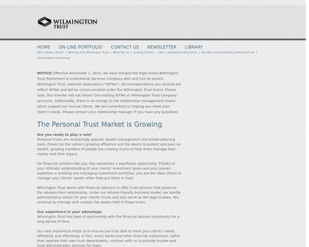 website thubmnail of Wilmington Trust