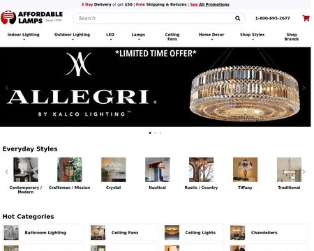 website thubmnail of AffordableLamps