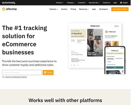 website thubmnail of AfterShip