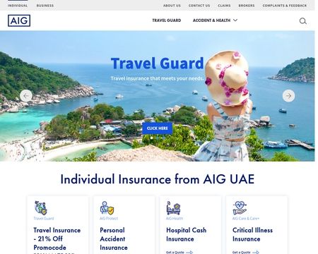 website thubmnail of AIG Insurance Company UAE