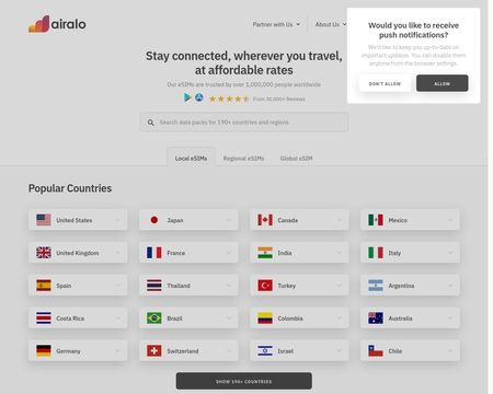 website thubmnail of Airalo