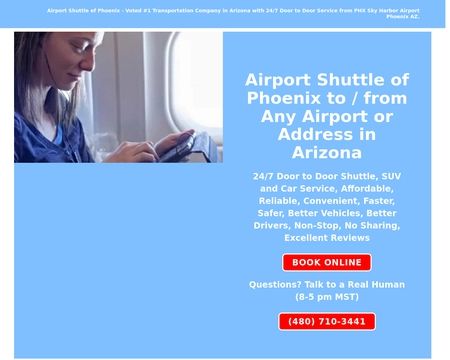 website thubmnail of Airport Shuttle of Phoenix
