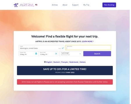website thubmnail of Airtrvl