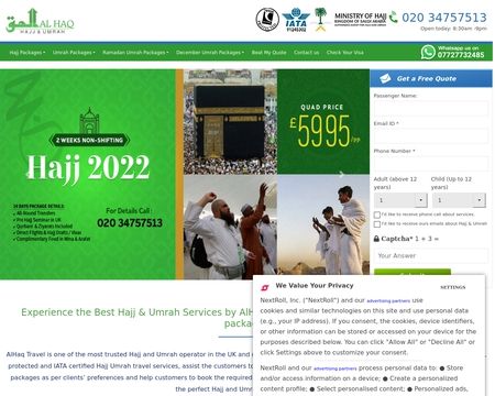 website thubmnail of Al Haq Travel