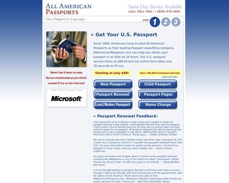 website thubmnail of All American Passports