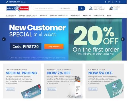 website thubmnail of Allstate Banners