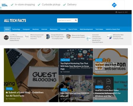 website thubmnail of All Tech Facts