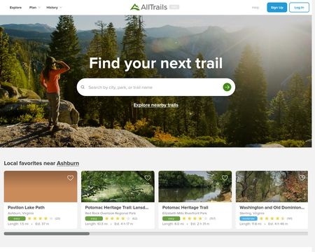 website thubmnail of Alltrails