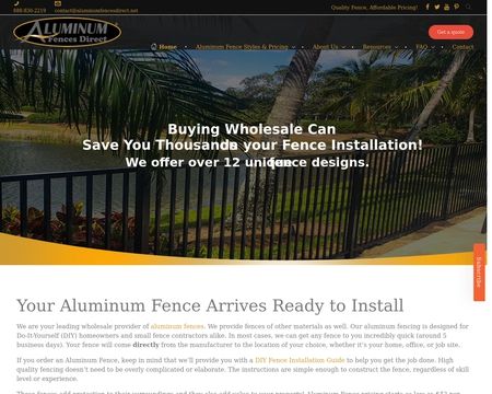 website thubmnail of Aluminum Fences Direct