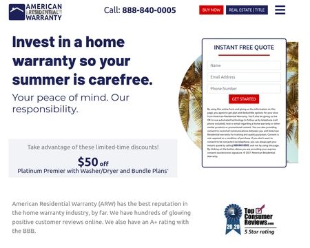 website thubmnail of American Residential Warranty