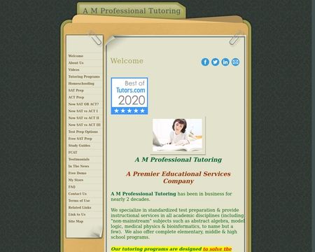 website thubmnail of A M Professional Tutoring