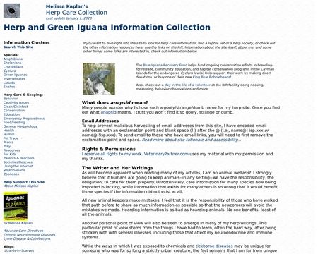 website thubmnail of Herp and Green Iguana Information Collection