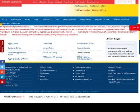 website thubmnail of Andhra Bank