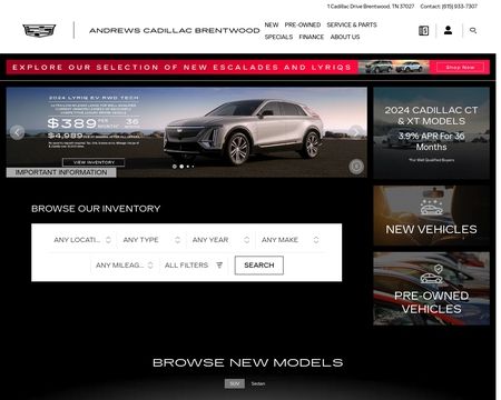 website thubmnail of Andrewscadillac