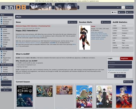 website thubmnail of Anidb.net