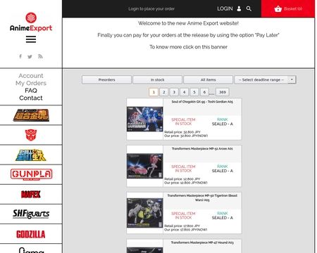 website thubmnail of Anime-export