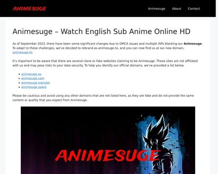 website thubmnail of Animesuge.link
