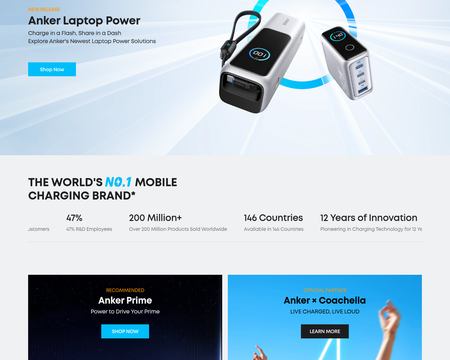 website thubmnail of Anker.com