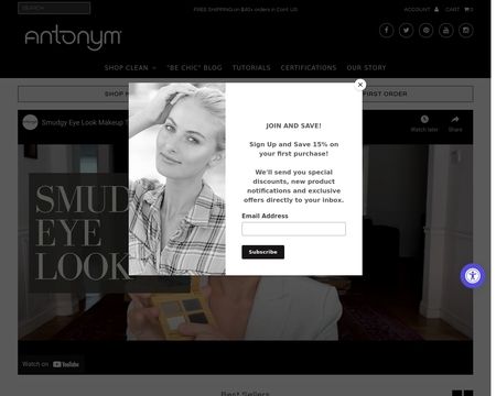 website thubmnail of Antonymn Cosmetics
