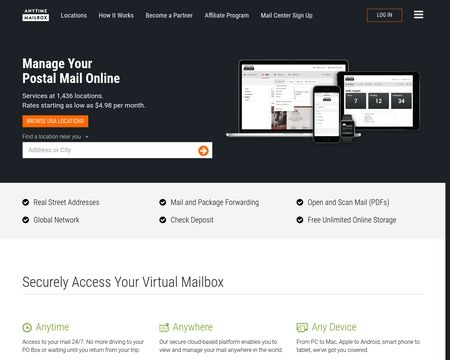 website thubmnail of Anytime Mailbox
