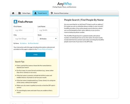 website thubmnail of AnyWho