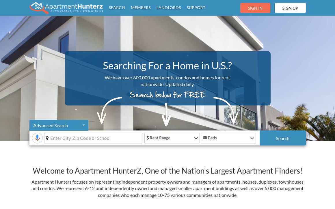 website thubmnail of ApartmentHunterz