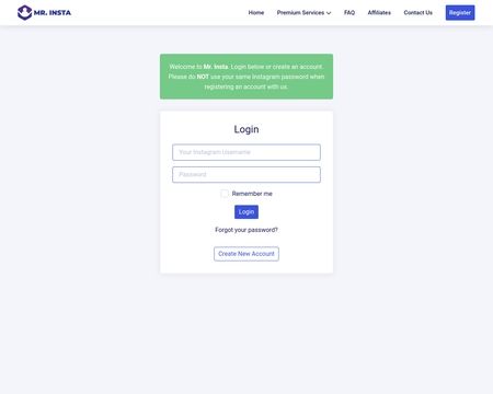 website thubmnail of Mr. Insta
