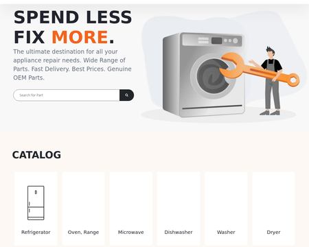 website thubmnail of Appliance Parts