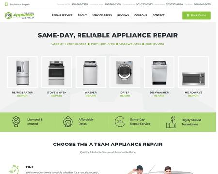 website thubmnail of The A Team Appliance Repair
