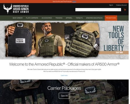 website thubmnail of AR500 Armor
