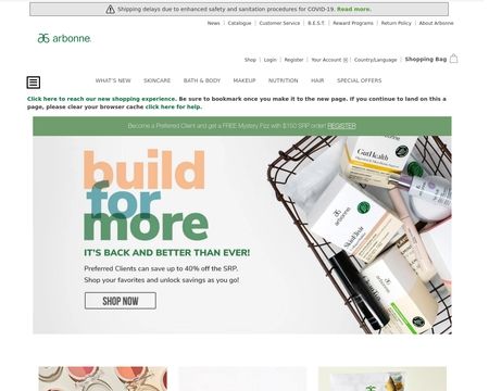 website thubmnail of Arbonne.ca