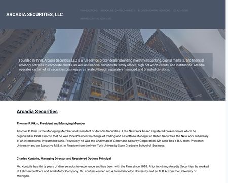 website thubmnail of Arcadiasecurities